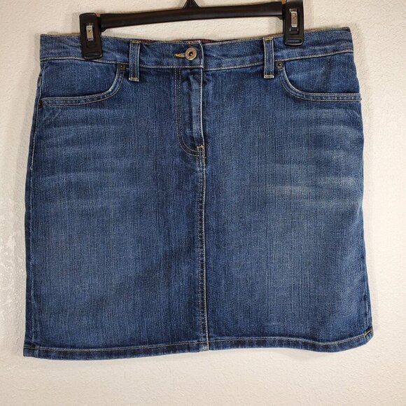 J.Crew Womens Blue Denim Mini Skirt Size 10 Cotton Made In USA 17.5" length - Picture 7 of 7